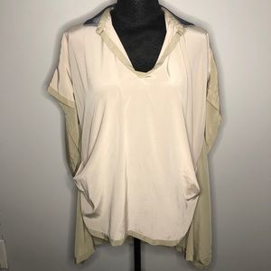 ALL DRESSED UP Silk Blouse Cream Size Small